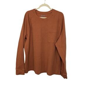 DULUTH Trading Company Orange Waffle Knit Long Sleeve T-Shirt Men's Size XL